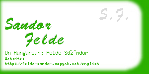 sandor felde business card